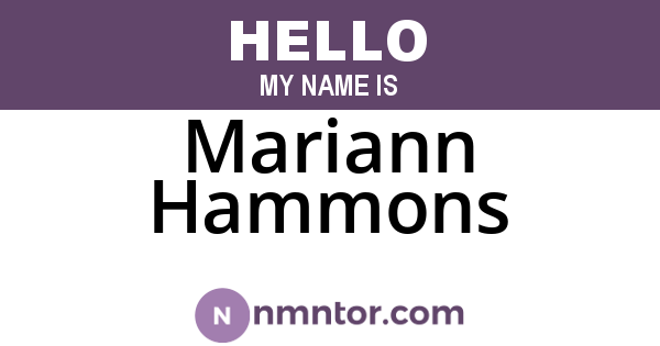 Mariann Hammons
