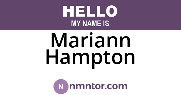 Mariann Hampton