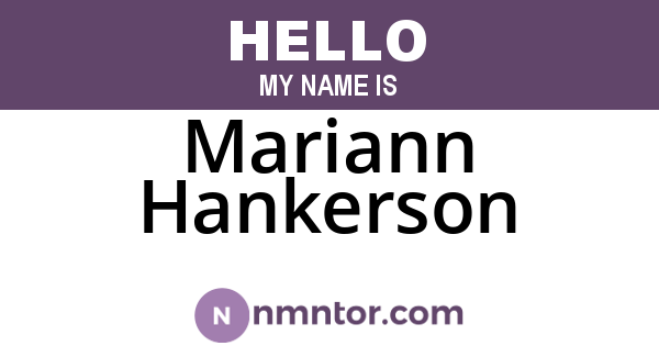 Mariann Hankerson