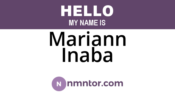 Mariann Inaba