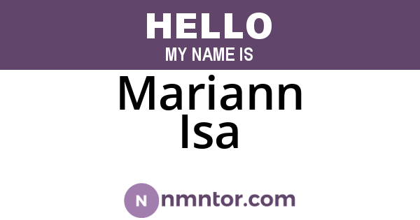 Mariann Isa