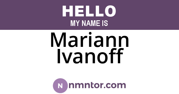 Mariann Ivanoff