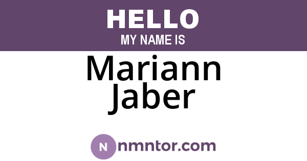 Mariann Jaber