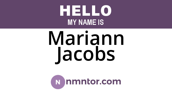 Mariann Jacobs