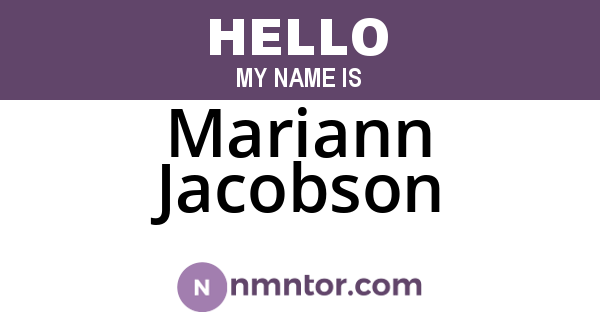Mariann Jacobson