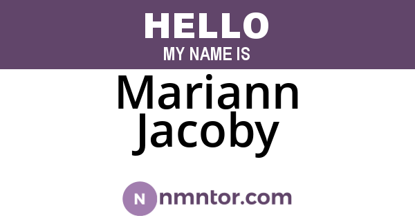 Mariann Jacoby