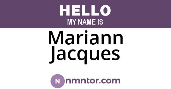 Mariann Jacques