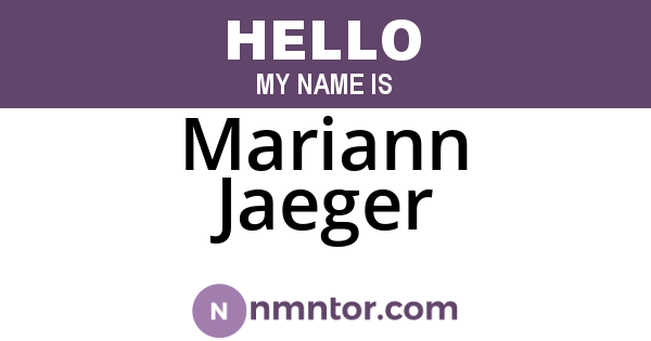 Mariann Jaeger