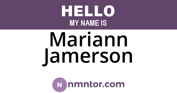 Mariann Jamerson