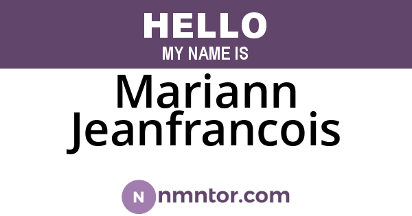 Mariann Jeanfrancois