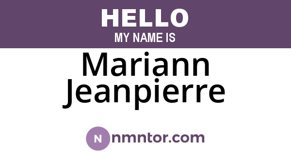 Mariann Jeanpierre