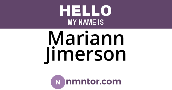 Mariann Jimerson