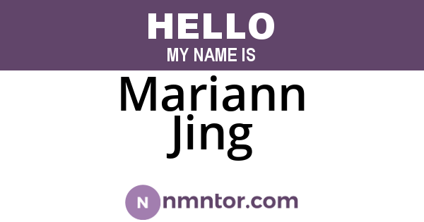 Mariann Jing