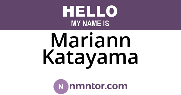 Mariann Katayama