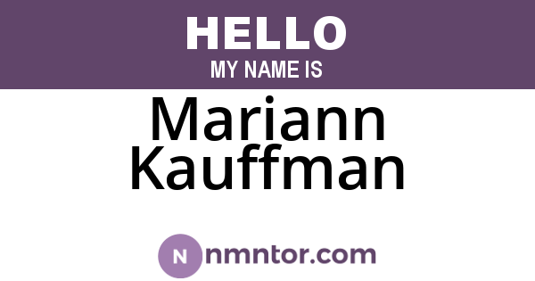 Mariann Kauffman