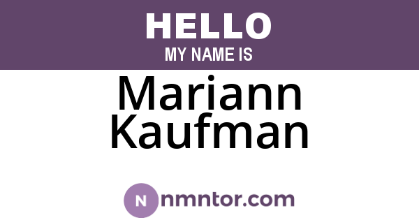 Mariann Kaufman