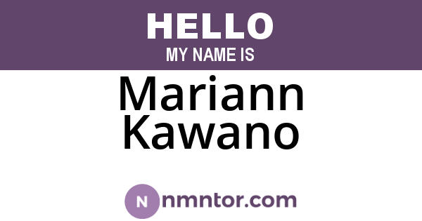 Mariann Kawano