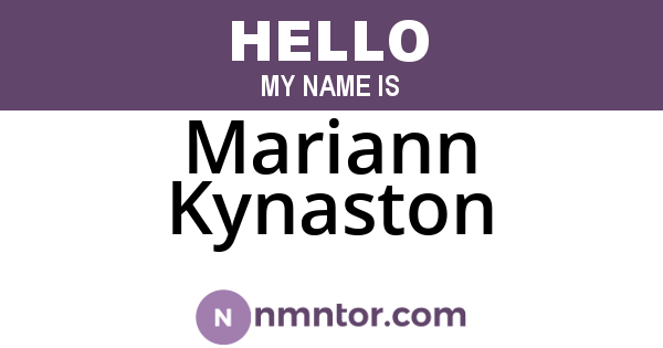 Mariann Kynaston