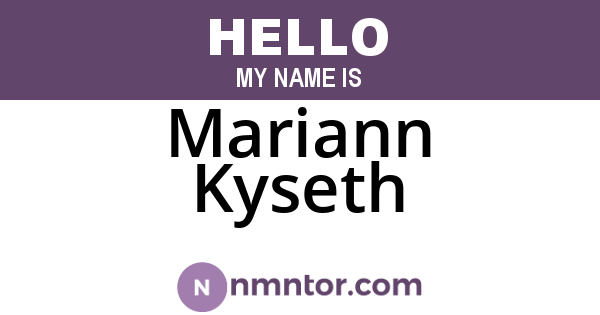 Mariann Kyseth