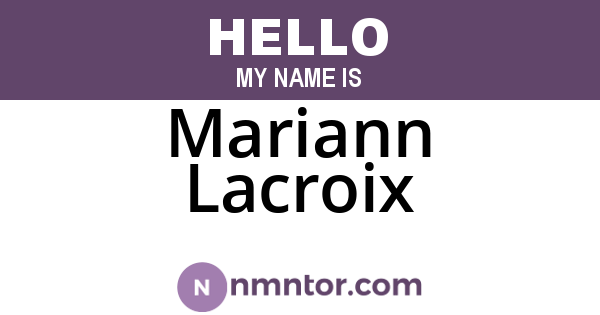 Mariann Lacroix