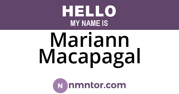Mariann Macapagal