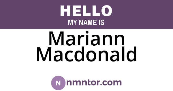 Mariann Macdonald