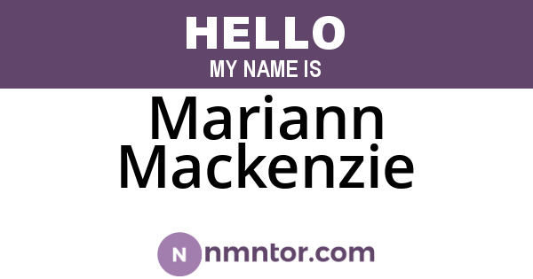 Mariann Mackenzie