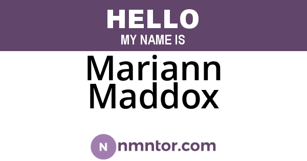 Mariann Maddox