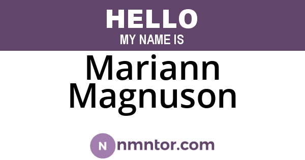 Mariann Magnuson