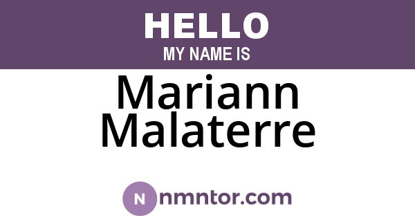 Mariann Malaterre