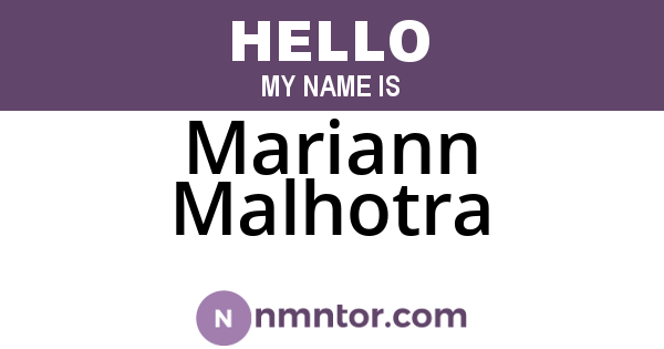 Mariann Malhotra