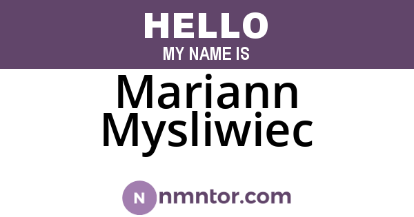 Mariann Mysliwiec