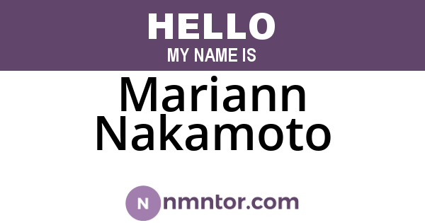 Mariann Nakamoto