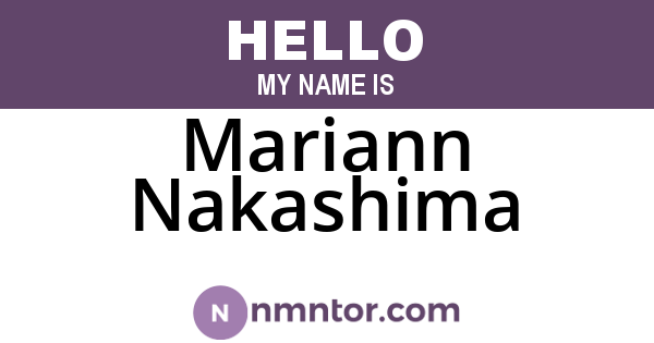 Mariann Nakashima
