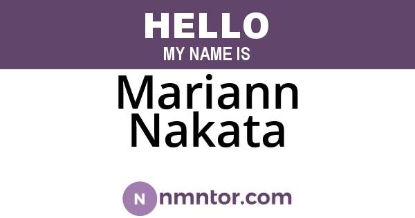 Mariann Nakata
