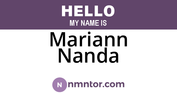 Mariann Nanda
