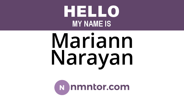 Mariann Narayan