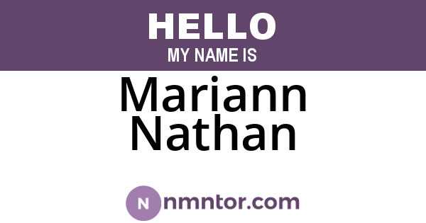 Mariann Nathan