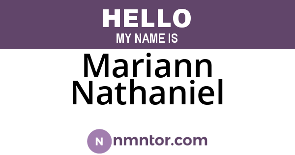 Mariann Nathaniel