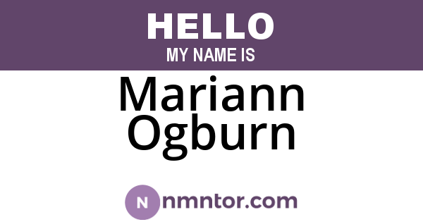 Mariann Ogburn