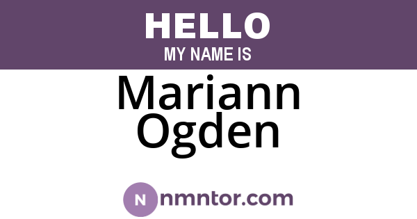 Mariann Ogden