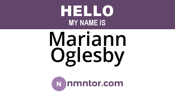 Mariann Oglesby