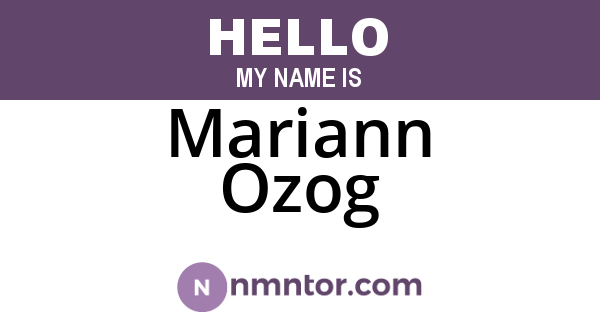 Mariann Ozog