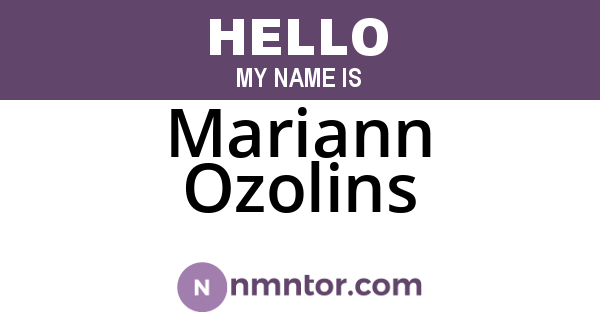 Mariann Ozolins