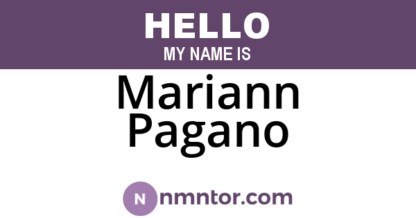 Mariann Pagano