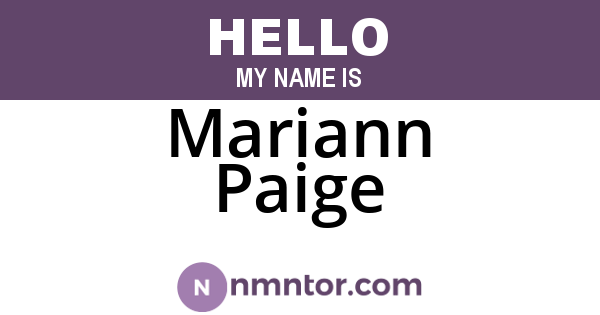Mariann Paige