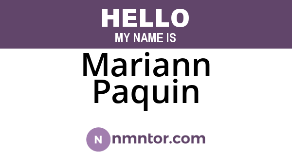 Mariann Paquin
