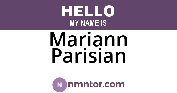 Mariann Parisian