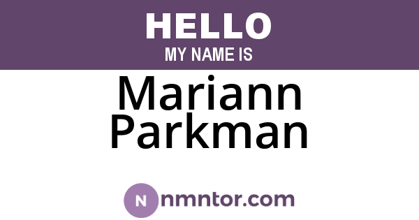 Mariann Parkman