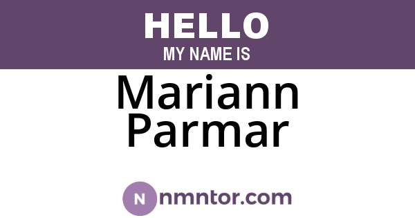 Mariann Parmar